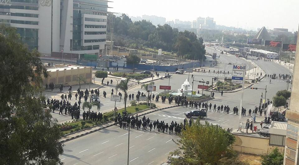 Police blocking several roads in Nasr City, Cairo 