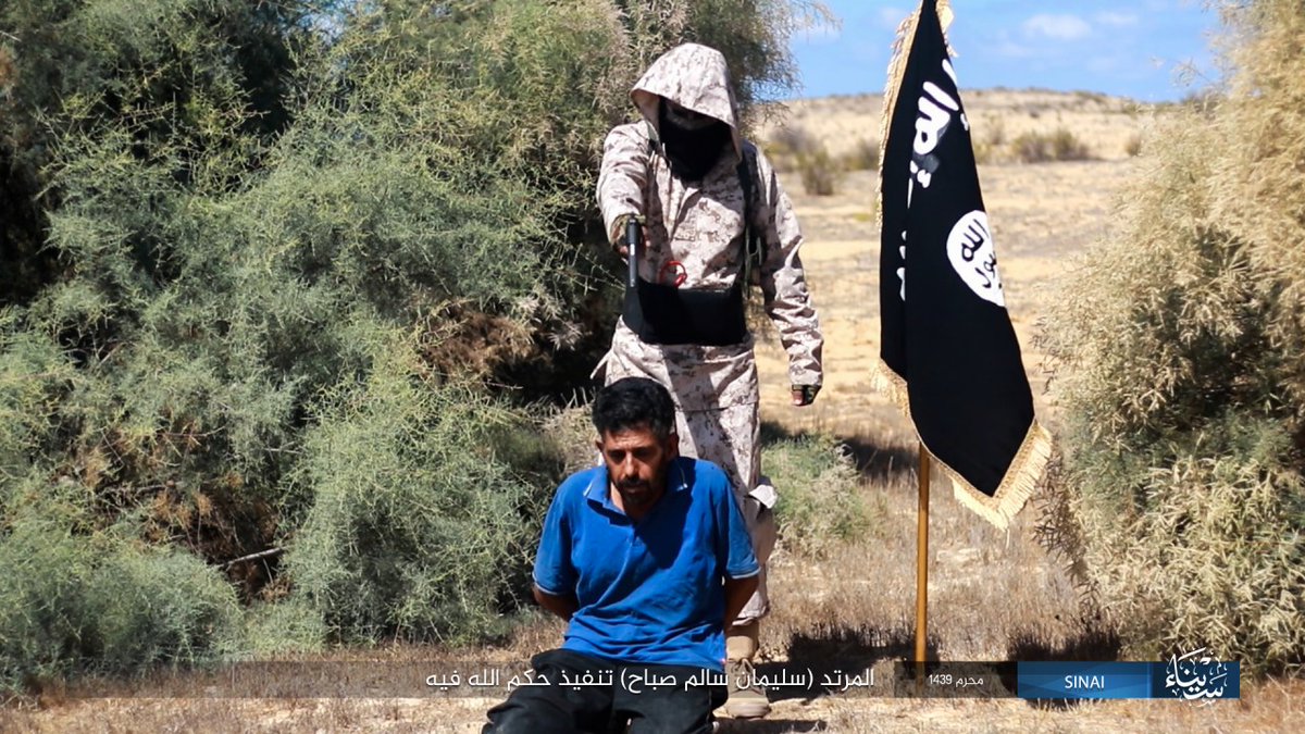 \'Wilayat Sinai publie des photos montrant l\'exécution de \l\'espion de l\'armée\