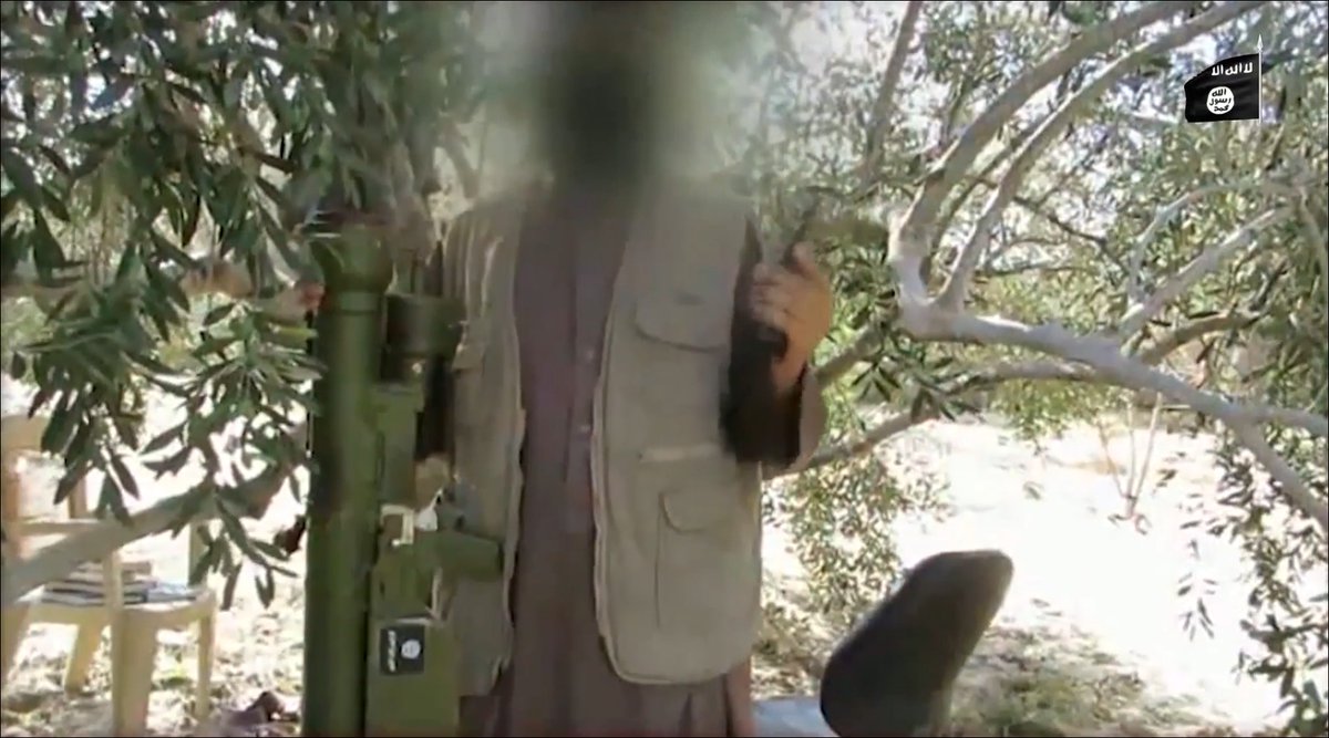 Egypt- more from ISIS Wilayat Sinai's latest video- an SA-7b MANPADS and electrically-operated improvised in ground rocket launcher   