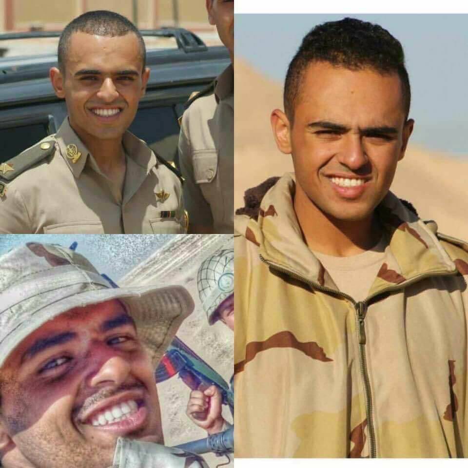 Pictures of Lieutenant Omar Khalid Abdul Sabour from the force of batch 110, who was martyred today in the terrorist attacks in Sinai