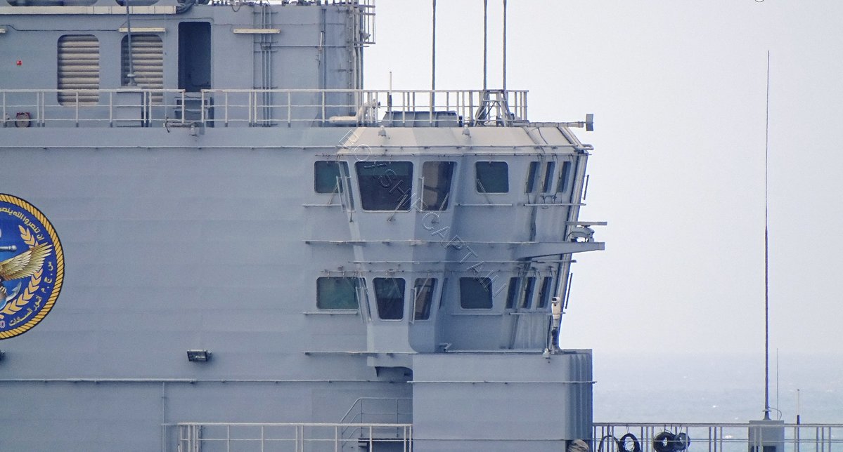 Egyptian Navy's Mistral class Amphibious assault ship ENS Anwar El-Sadat (ex Sevastopol) L1020, tied up in Alexandria. (Sep 2018)