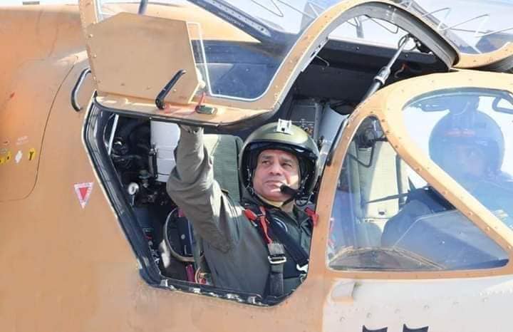 Egypt- President Sisi in full flight suit, trying out a KA-52 Alligator   