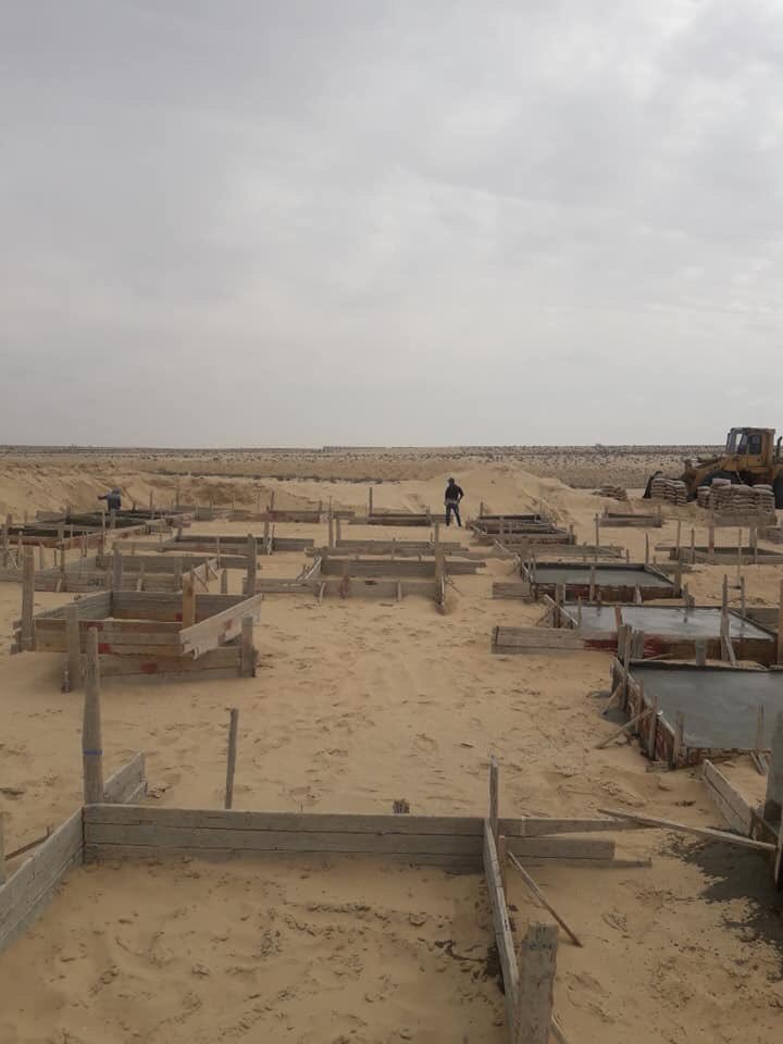 Construction work begins in the New Bir Al-abd city in northern Sinai After one week only of president Al-Sisi order to start the work there.   