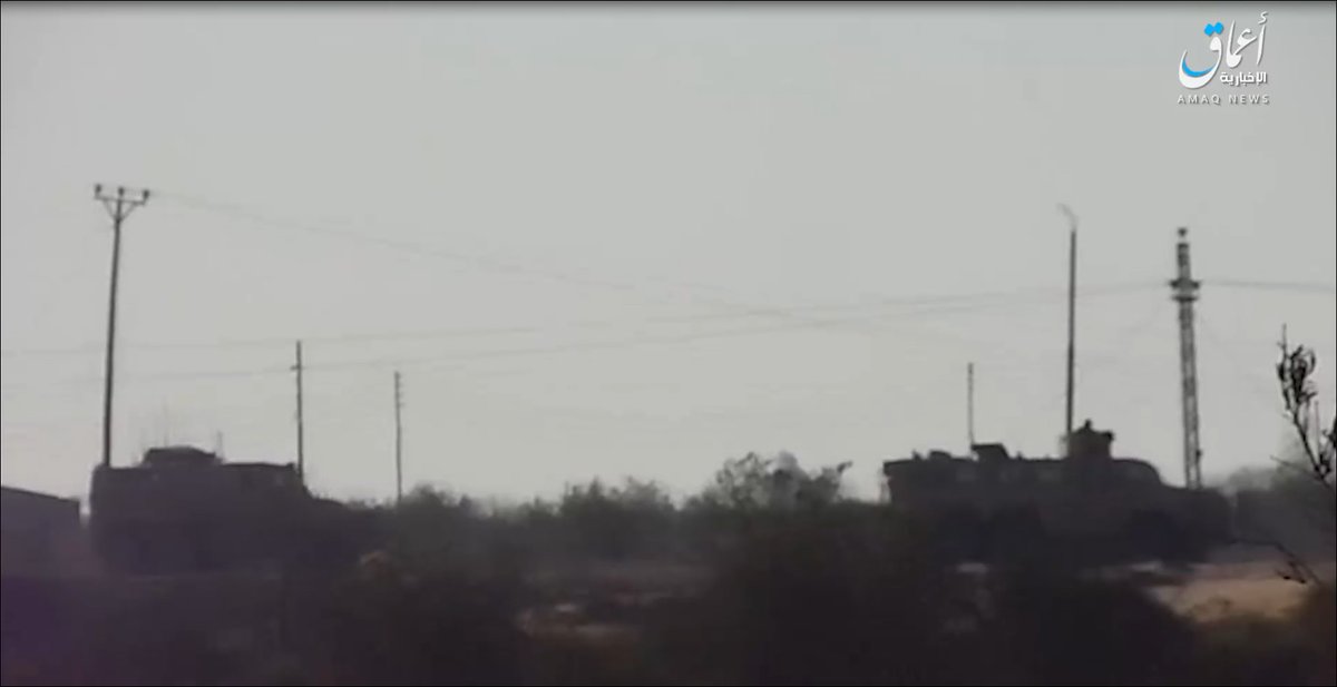 Egypt- Amaq video of ISIS IED attack near Rafah, North Sinai, against an army convoy lead by dismounts and an MRAP