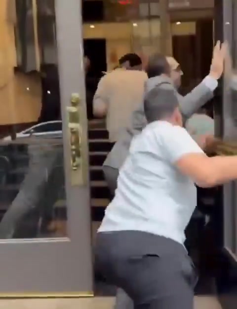 Security personnel at the Egyptian Embassy in New York dragged two Hamas supporters into the embassy and beat them, before handing them over to local police. This follows a series of violent protests outside Egyptian embassies worldwide over the war in Gaza