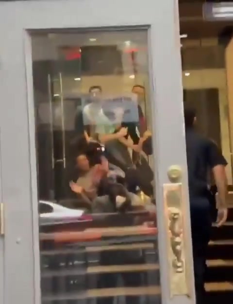 Security personnel at the Egyptian Embassy in New York dragged two Hamas supporters into the embassy and beat them, before handing them over to local police. This follows a series of violent protests outside Egyptian embassies worldwide over the war in Gaza